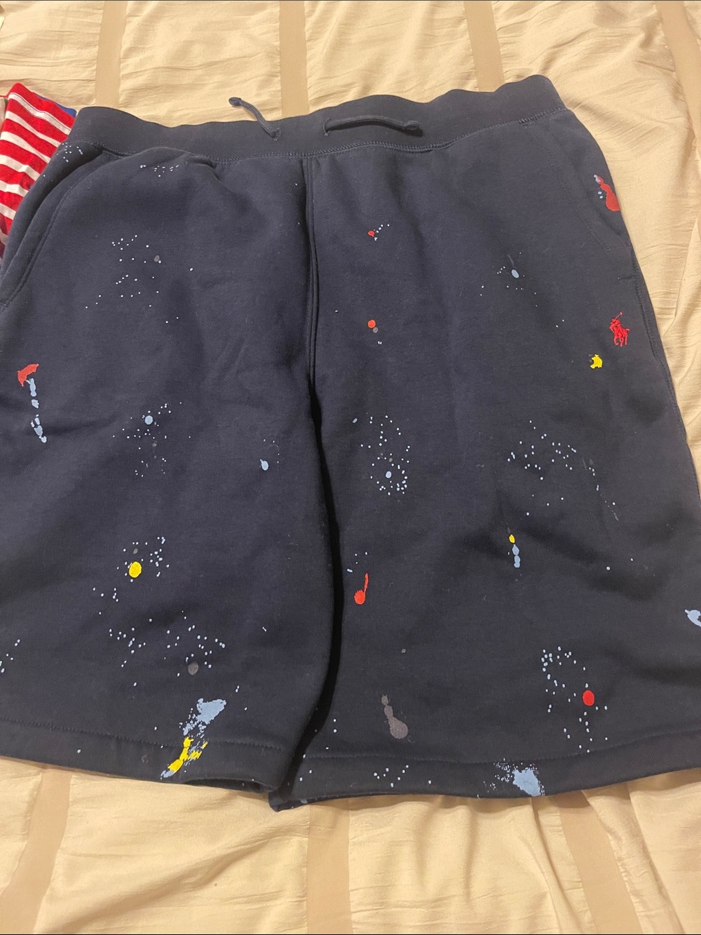 Ralph Lauren Navy Splash-Print Kids Shorts